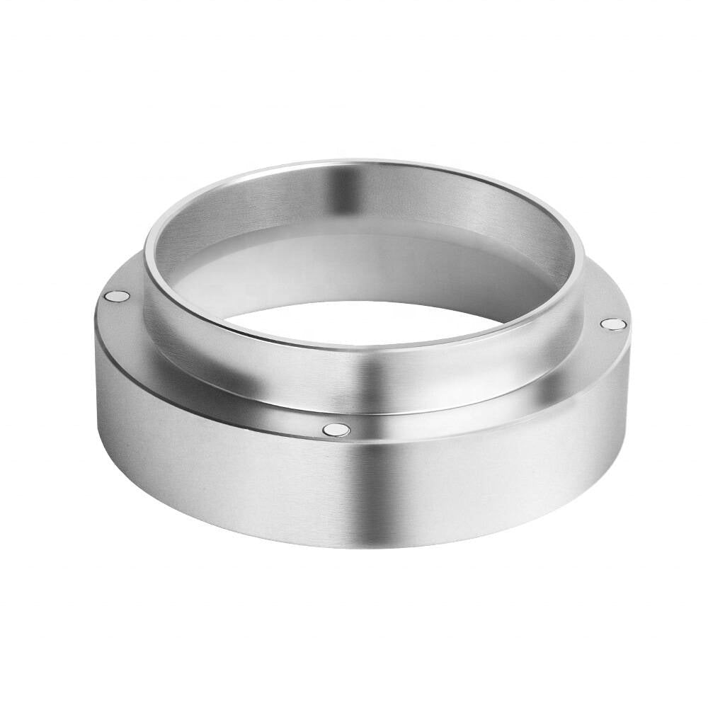 58mm Espresso Dosing Funnel, Silver Aluminum Alloy Universal Coffee Dosing Magnetic Ring Coffee Machine Accessories Brewing Coffee Tamper Powder