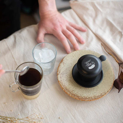 Authentic Vietnamese Coffee Starter Set with Phin, Milk & Coffee